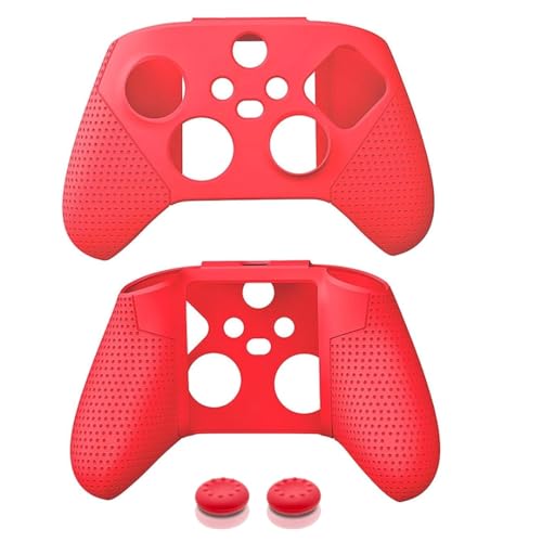 Image of TMG X Series X /S Controller Skin,Anti-Slip Protector Compatible with Xbox Series X /S Controller-Silicone Cover with 2 Thumb Grips Caps (Red)