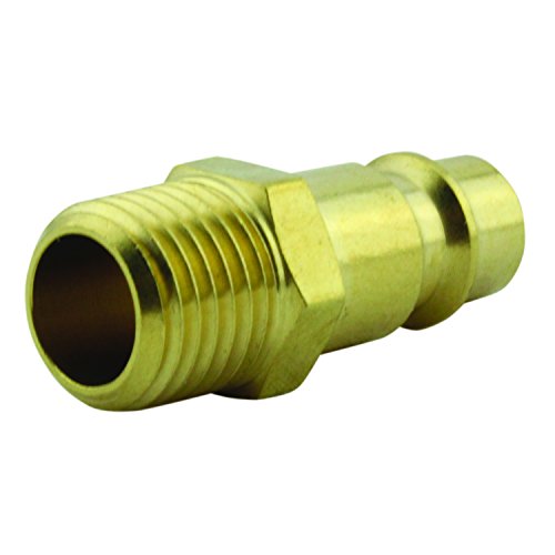 Milton Industries 760 1/4" Mnpt Highflowpro™ V-Style/European Interchange Brass Air Plug Fitting (High Volume Low Pressure Application) -Box Of 10 #TOP6