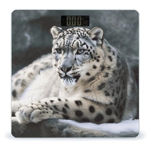 Báscula digital de baño Snow Leopard con vidrio templado