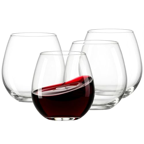 Opiniones y reviews de Copas para degustación de vino favoritos de las personas. 42 U Cheff Set 4 Piezas 443 ml Copas de Vino sin Tallo, Vasos de Vidrio de Cristal Transparente para Vino Tinto o Blanco, Diseño Ergonómico Resistente y Apto para Lavavajillas