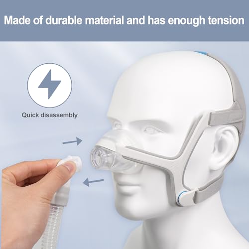 2er-Pack Ersatzschläuche für Airfit N20, 2er-Pack Ersatz-Kurzschläuche kompatibel mit N20, Vermeidung von Leckagen und Reduzierung von Geräuschen, Hochwertiges CPAP-Zubehör von BlessEase