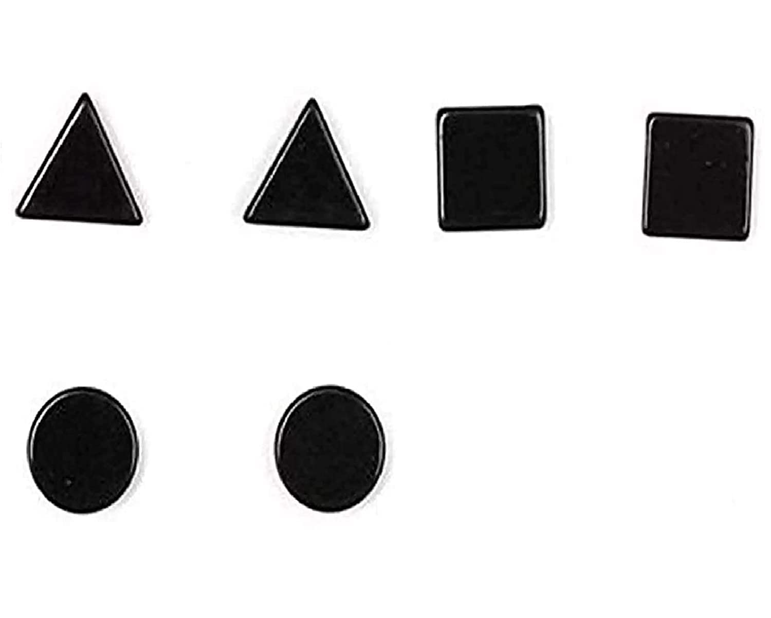 COMBO PAC OF 3 Tranding Black ROUND TRIANGLE SQUIRE Shaped magnet Press Non-Piercing And Magnetic Style Clip On For Men And Women girls boys UNISEX-image-23