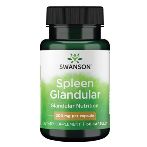 Swanson Raw Spleen Glandular 200 Milligrams 60 Capsules