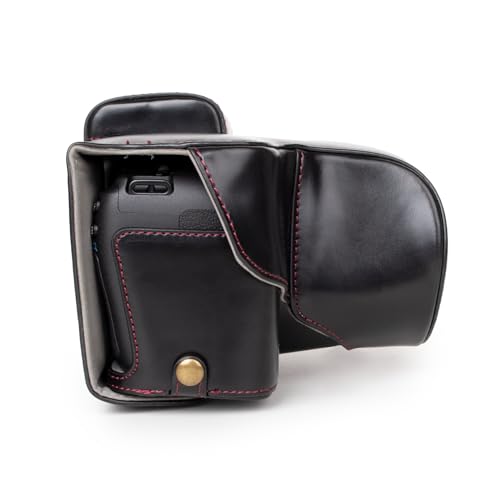 Rieibi EOS R8 Case - Vintage PU Leather Camera Case for Canon EOSR8 Digital Camera - Protective Grip Case for Canon EOS R8 - Black - Image 3