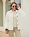 YUCOLEN Womens Fleece Jacket Button Down Sherpa Jacket Long Sleeve Teddy Coat Winter Warm Coat Fuzzy Outerwear with Pockets BeigeWhite S