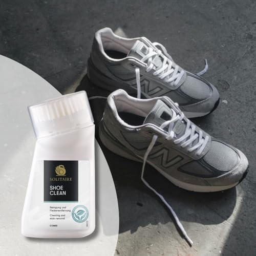 Solitaire Shoe Clean - Reinigung und Fleckentfernung für Schuhe mit Bürste, Transparent (Transparent), 75.00 ml