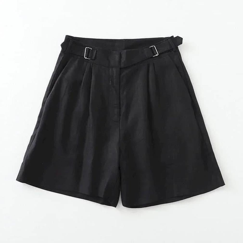 Women Solid Shorts Casual Loose Elastic Waist Wide Leg Vintage Five-Point Casual Short Pants