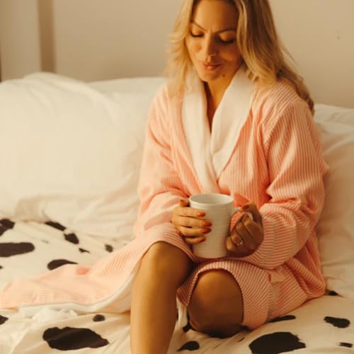Image of Telegraph Hill Double Layer Seersucker Robe - Pink Stripe - Large