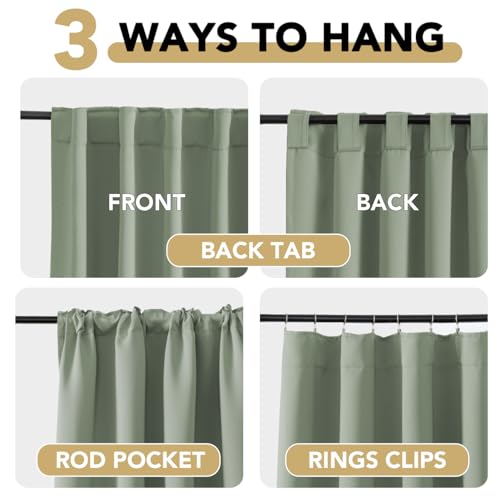 Image of H.VERSAILTEX Blackout Curtains Thermal Insulated Window Treatment Panels Room Darkening Blackout Drapes for Living Room Back Tab /Rod Pocket Bedroom Draperies (2 Panels, Cyan, 52 x 72 Inch)