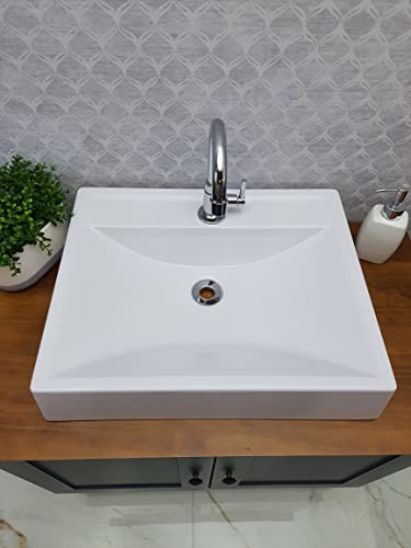 Cuba Pia Banheiro De Sobrepor/apoio Begônia Branca 50x40cm Luxo Casa Laura Decor