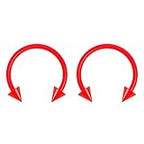 2pc 16g Dental-Grade Clear Acrylic Red Horseshoe Hoop 3mm Spike Circular Barbells Earrings Cartilage Helix Septum Nose Lip Rings - 10mm