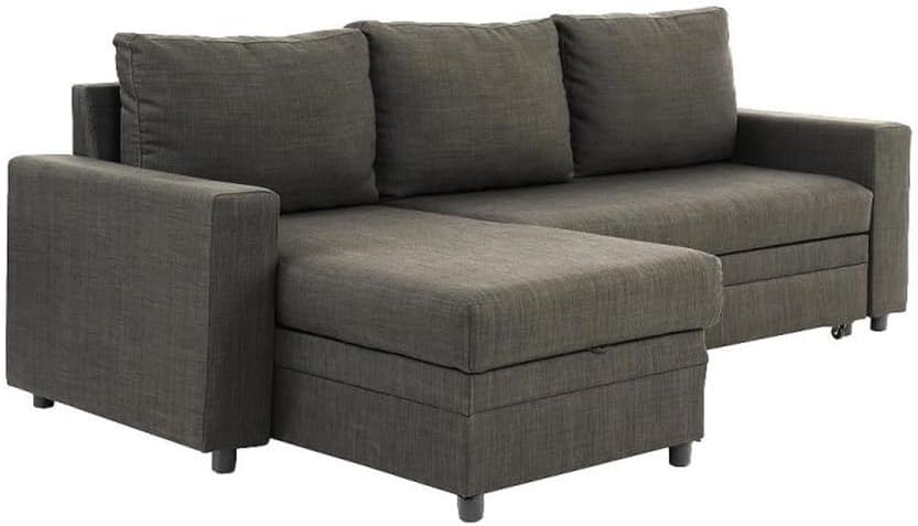 Convertible Sectional Sofa Ash Black Pull Out Bed Couch Storage Chaise Reversible Living Room Furniture Lounge(E)