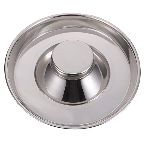 TEHAUX Tigela de alimentação lenta para cachorro em aço inoxidável Tigela de alimentação de metal pa