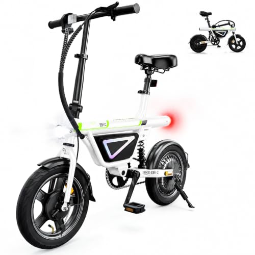 Foldable Electric Bike for Adults & Teens, 1000W Peak Motor 14" Tire Ebike