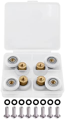 Luxmool 8pcs Shower Door Rollers Replacement, 19mm Shower Door Replacement Parts, Brass rv Shower Door Wheels, Sterling Shower Door Parts