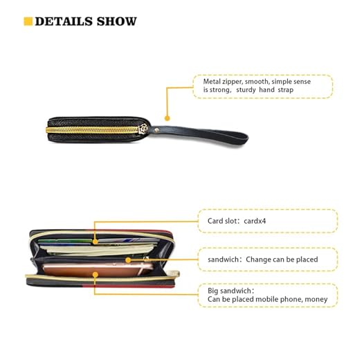 Image of Bulopur Ladybugs Print Womens Wristlet Wallet PU Leather Waterproof Ladies Purses Handbag Zip Around Coin Cash Clutch Card Organizers Gifts for Girlfriend
