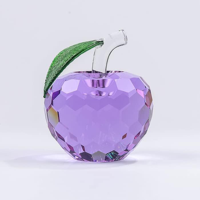 Crystal Ornament Purple Fruits Glass Fruit Figurine Handmade Art Gift for Christmas Birthday Ornament