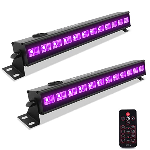 Luces Negras UV, UKing 12 LED UV Bar Luz Negra de Etapa 7 Modos Sonido Activado con IR Remoto...