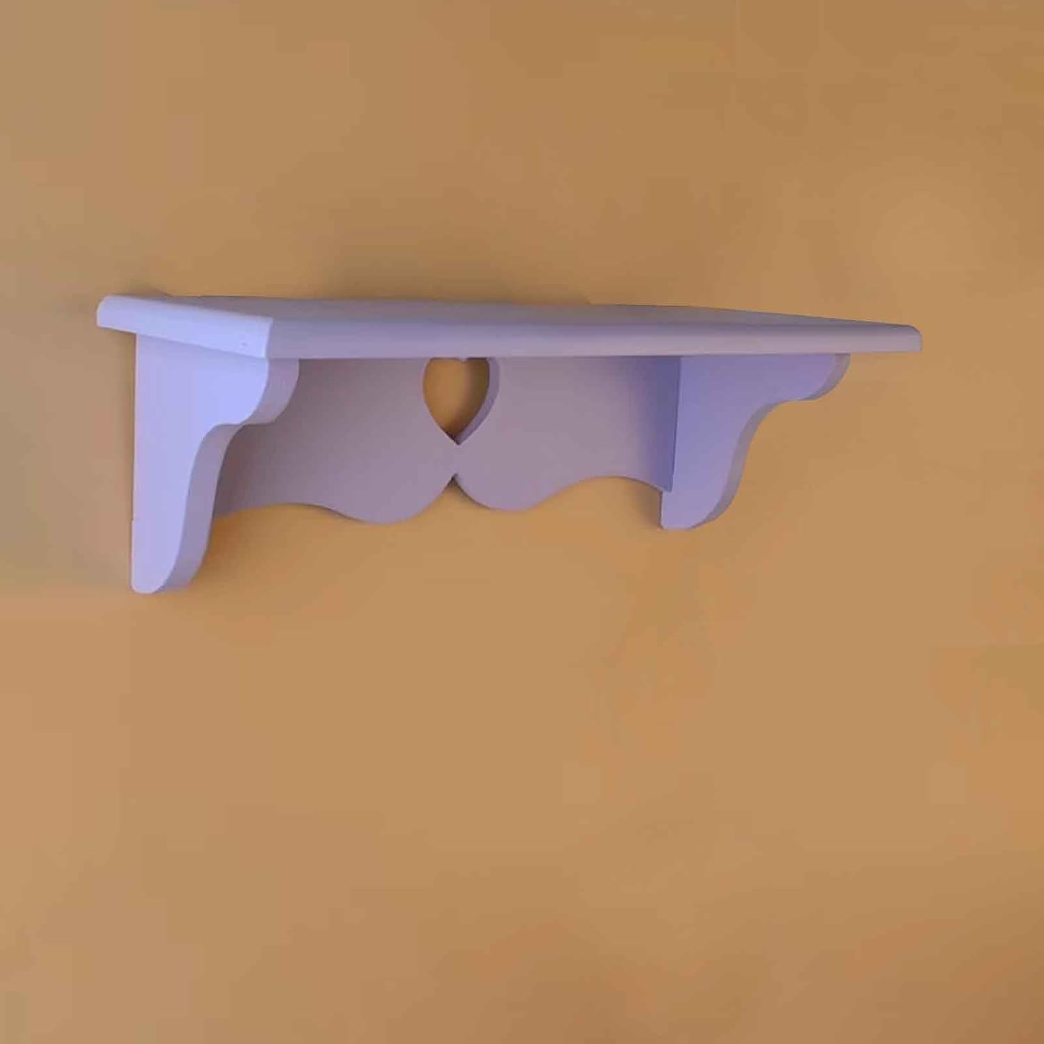 Kawaii Wood Floating Shelf, 1 Layer, Purple, Decorative Shelf