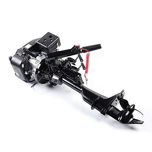 6HP Outboard Motor, 4-Stroke Boat Motor Kayak Motor Fishing Boat Motor Inflatable Boat Motor Engine Water Cooling System, Short Shaft (6HP 4-Stroke, Air-Cooling)