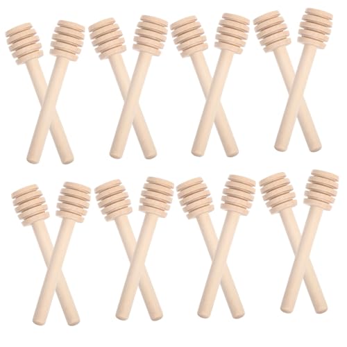 OKUMEYR Versatile 30pcs Honey Stirring Sticks Wooden Honeycomb Spoons for Tea Breakfast