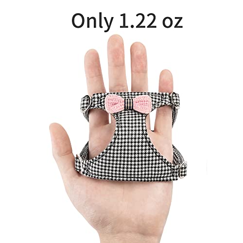 Puppytie No Pull Dog Harness with Multifunction Dog Leash,Soft Adjustable No Choke Escape Proof Pet Harness Vest,Knitted Black-White,XXS - Image 2