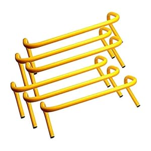Bluedot Trading Speed & Agility Soccer/Football/Basketball Plyometric, Track/Running and All-Purpose Training Equipment Hurdle (Set of 6), Yellow, 9-inch