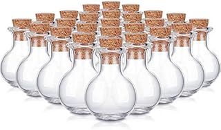 30 Pieces 0.9 x 0.6 inches Mini Glass Bottles Clear Drifting Bottles Small Wishing Bottles with Cork Stoppers for Wedding Birthday Party DIY Crafts Supplies