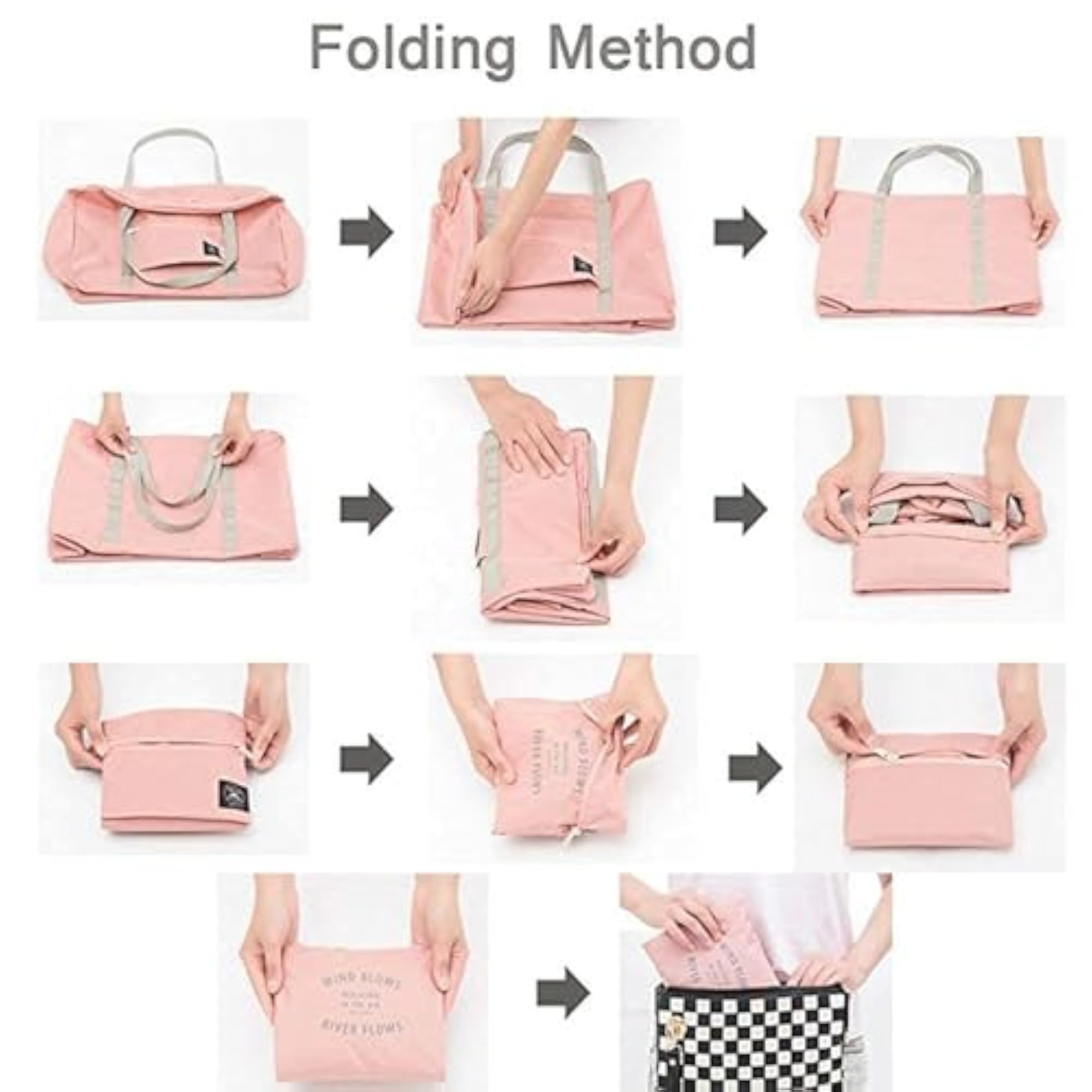 Travel Foldable Nylon Duffle Tote Bag for Women