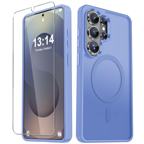 Image of for Samsung Galaxy S26 Ultra Case, Matte Magnetic Phone Cover, Purple | Fit for MagSafe, Screen Protector included, Shockproof Military Grade Protection, Translucent Frosted Back