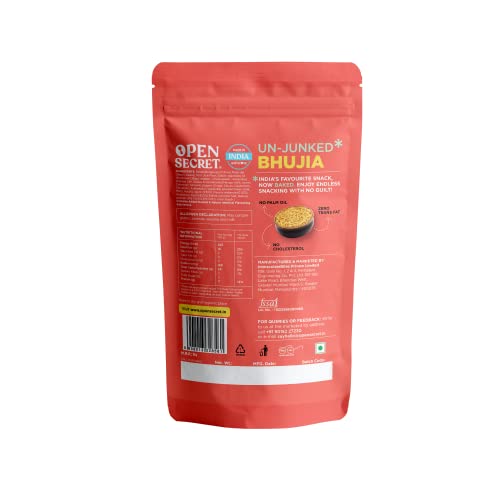 Image of Open Secret Unjunked Bhujia (Pack of 1) | Baked not Fried | Namkeen | No Palm Oil | Zero Trans Fat| Healthy Snacks| Tea Time | 350gm