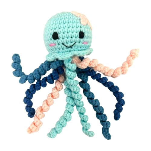Image of Handmade Crochet Octopus, Scent Bonding Keepsake for Baby & NICU Separation Gift, Soft Comfort Gift for Newborn with Colorful Vision-Stimulating Tentacles (Blue)