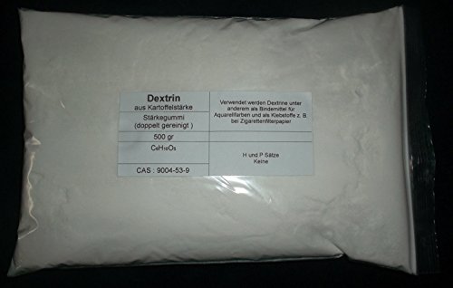 500 g de dextrina blanca de almidón de patata, alta calidad (doble limpieza), goma fuerte, aglutinante para acuarelas