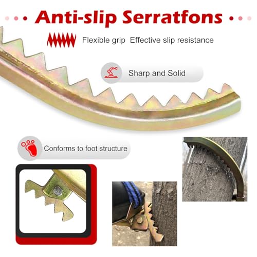 Estacas ajustables para trepar árboles, equipo de escalada portátil de acero al carbono para trabajar en árboles y recoger frutas,