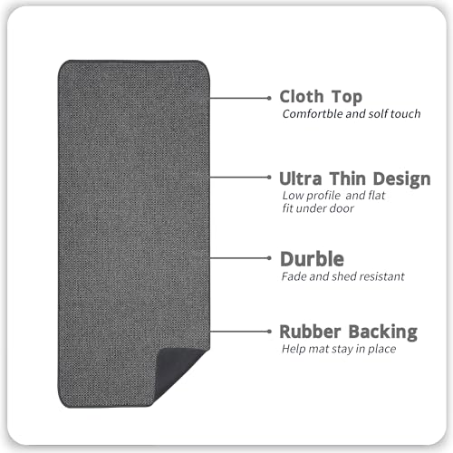 Image of Bosap Bath Mat,Ultra Thin Bathroom Runner Rugs,Large Bath Mats for Bathroom,Quick Dry,Non-Slip,Machine Washable,Low Pile,Bath Rug,Shower Outside,Sink,Home Decor Accessories.Dark Grey,2'x6'(24x72inch)