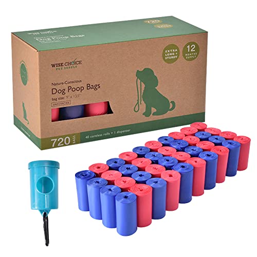 Dog Poop Bags with Dispenser and Leash Clip, Extra-Large, Extra Thick 100% Leak-Proof Pet Waste Bags, Earth Friendly, Unscented, Blue Pink, 720 Count, 13.5×9 in Dog Poop Bags with Dispenser and Leash Clip, Extra-Large, Extra Thick 100% Leak-Proof Pet Waste Bags, Earth Friendly, Unscented, Blue Pink, 720 Count, 13.5×9 in