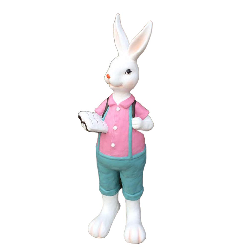 Statue de lapin de jardin en résine réaliste pour décoration extérieure
