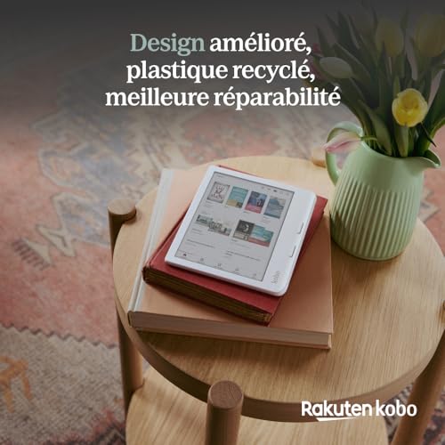 Kobo Libra Colour White | Liseuse eBook Couleur | Écran Couleur E Ink Kaleido™ 3 sans Reflets de 7" | Option Mode Sombre | Étanche | Livres Audio | 32 Go de Stockage | Blanc