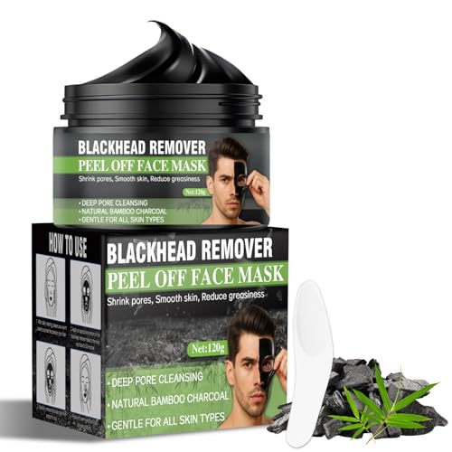 Aarovibe Mitesserentferner, Peel Off Maske Gesicht mit Bambuskohle, Tiefenreinigung gegen Mitesser, Schmutz und Akne, Porenreinigend und Ölregulierend, Für Männer & Frauen (120 ml)