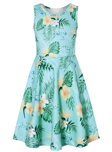 kids4ever Mädchen Kleider Blumen Ärmelloses Sommerkleid A-Linie Kleid 6-7...