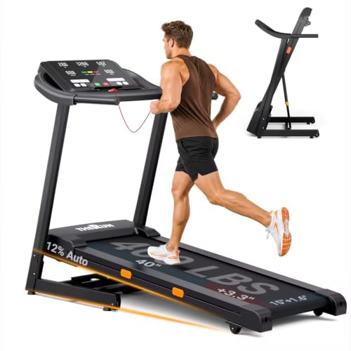 Image of THERUN Incline Treadmill, 0-12% Auto Incline Treadmill for Running and Walking, 300 lbs Weight Capacity, Wide Belt,3.0HP,18 inch LED Screen, 2 Layers Shock-Absorbing