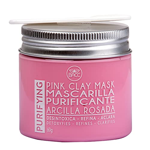 BACC Beauty and Care Natural Pink Clay Face Mask Skin Care Oil Remover | Pore Reducer | Acne mask |Skin Purifying | Skin Brightener | Skin Detoxifying - For Woman And Man 2oz 60g