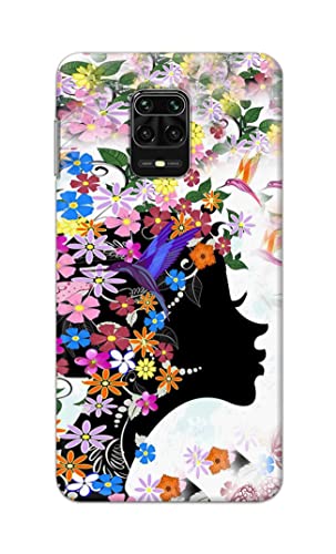 Image of Printed Hard Back Cover Case for Mi Redmi Note 10 Lite Back Cover (Floral Hairstyle Girl) -1803