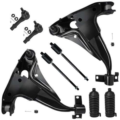 Image of Detroit Axle - 8PC Front Lower Control Arms and Inner Outer Tie Rods w /Boots for 2002 2003 Ford Explorer - [02-03 Mercury Mountaineer] - 4Door Models 4.0L Only
