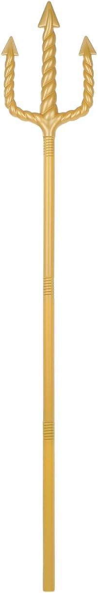 Abaodam Gold Trident King Neptune Trident Devil Pitchfork Trident Costume Accessory Plastic Trident Prop Devils Demon Prop Trident Accessory for Halloween Decor