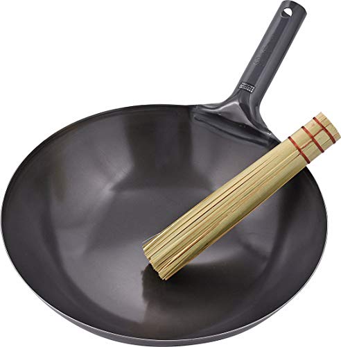 Tikusan Bamboo Wok Brush with Copper Coil for Pan, Pot, Palate Skillet Cleaning (7.1”) - Thumbnail 4