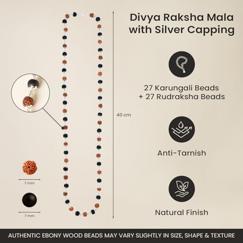 Image of Astrotalk Divya Raksha Rudraksha & Karungali Mala 54 Beads(6mm) | Spiritual Protection, Wisdom & Positivity | Rudraksha Mala Original | Karungali Mala Original | Gift for Men & Women