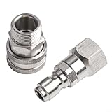Photo Gallery alanmoship npt kit di connettori rapidi maschio femmina da 3/8 di pollice, adattatori per idropulitrice con filettatura m22, girevole a 360°, in acciaio inox, per un facile collegamento del tubo (b) Photo Gallery alanmoship npt kit di connettori rapidi maschio femmina da 3/8 di pollice, adattatori per idropulitrice con filettatura m22, girevole a 360°, in acciaio inox, per un facile collegamento del tubo (b)