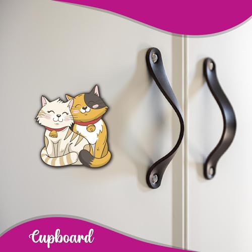 Image of Bhai Please Cat Couple Theme Wooden Fridge Magnet - Couple Gift