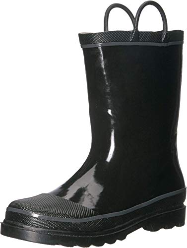Western Chief Kids Waterproof Rubber Classic Rain Boot With Pull Handles, Black, 4 M Us Big Kid #TOP9